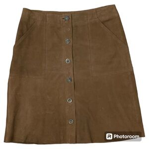 Banana Republic Super Soft Goat Suede Leather Skirt Size 8